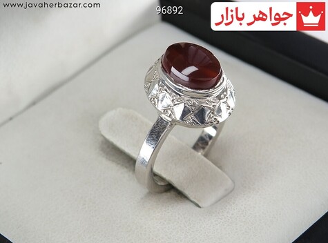 انگشتر نقره عقیق یمنی فاخر دست ساز ظریف - 96892