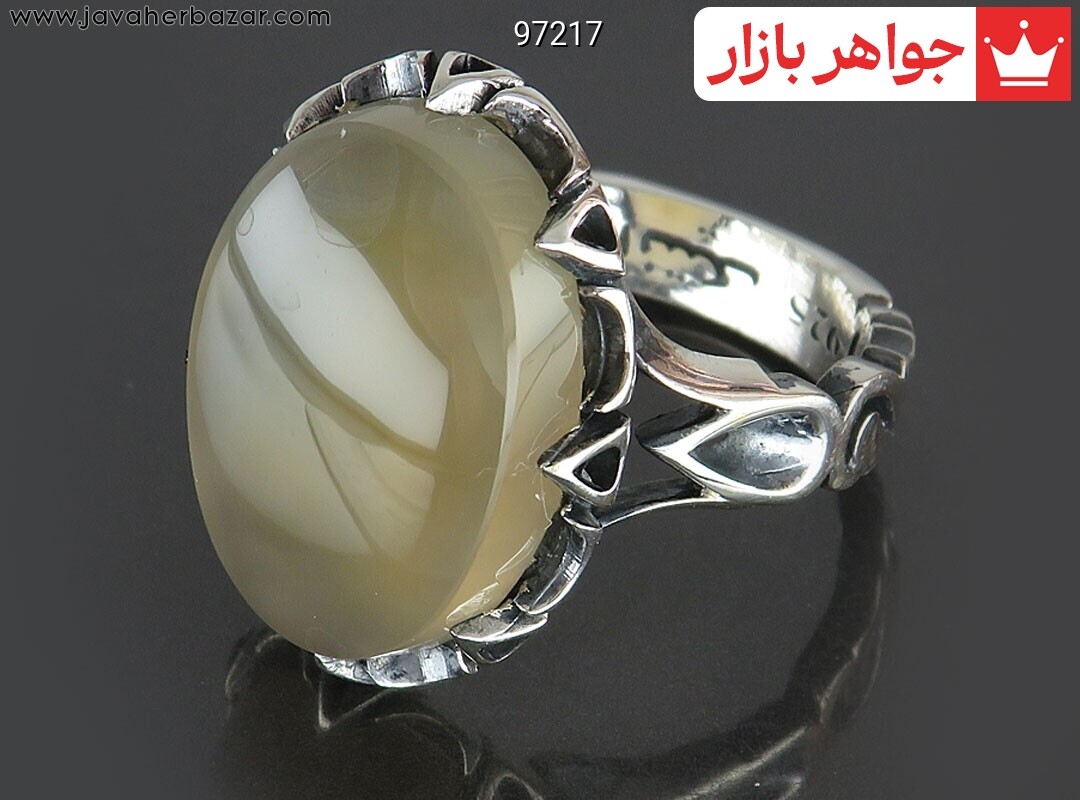 انگشتر نقره عقیق یمن جزع زیبا مردانه