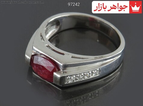 انگشتر نقره یاقوت آفریقایی مردانه