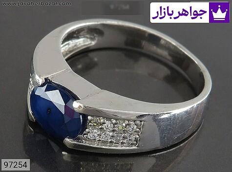 انگشتر نقره یاقوت آفریقایی کبود لوکس مردانه - 97254