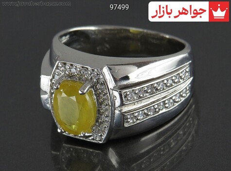 انگشتر نقره یاقوت آفریقایی لوکس مردانه - 97499