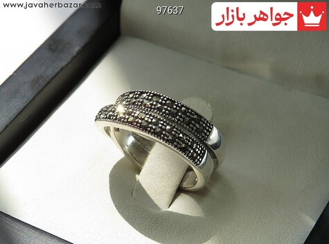 انگشتر نقره دوتایی جذاب زنانه - 97637