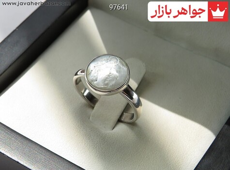 انگشتر نقره صدف طرح فرشته زنانه - 97641