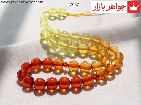 تسبیح 33 دانه کهربا پودری - 97667