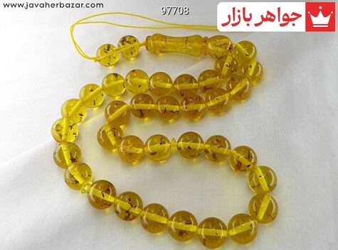 تسبیح 33 دانه کهربا پودری - 97708