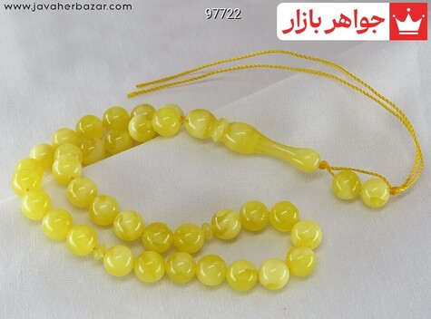 تسبیح 33 دانه کهربا پودری - 97722