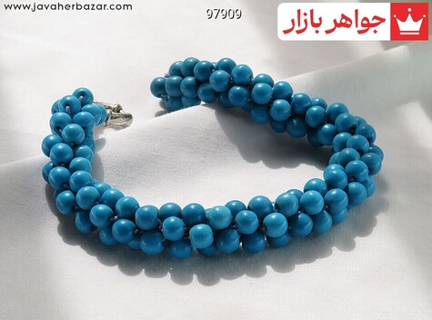 دستبند سنگی فیروزه سنتاتیک زنانه - 97909