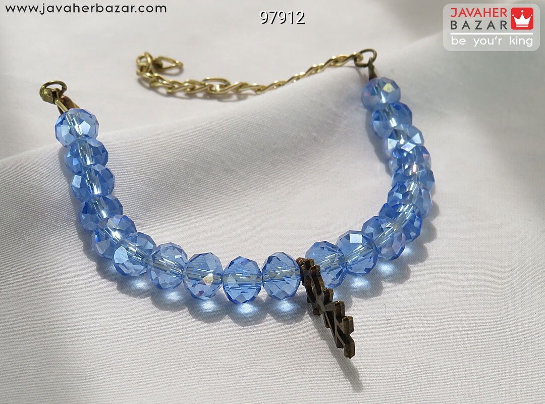 تصویر عکس خرید ، قیمت و خواص دستبند کریستال آبی زنانه اصل