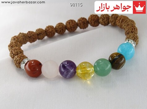 دستبند سنگی چند نگین دستبند سنگی چند نگین هفت چاکرا جذاب - 98115