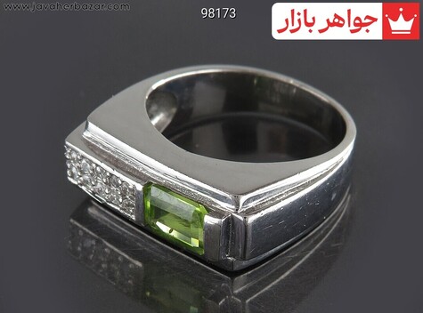 انگشتر نقره زبرجد جذاب مردانه - 98173