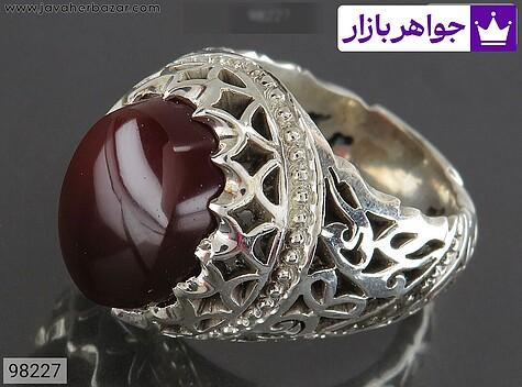 انگشتر عقیق یمنی مردانه انگشتر نقره عقیق یمنی فاخر مردانه دست ساز - 98227