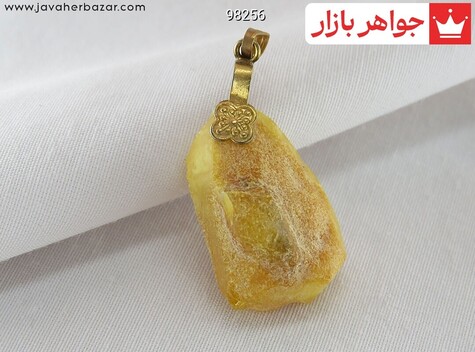 گردنبند کهربا بولونی لهستان تراش نامنظم - 98256