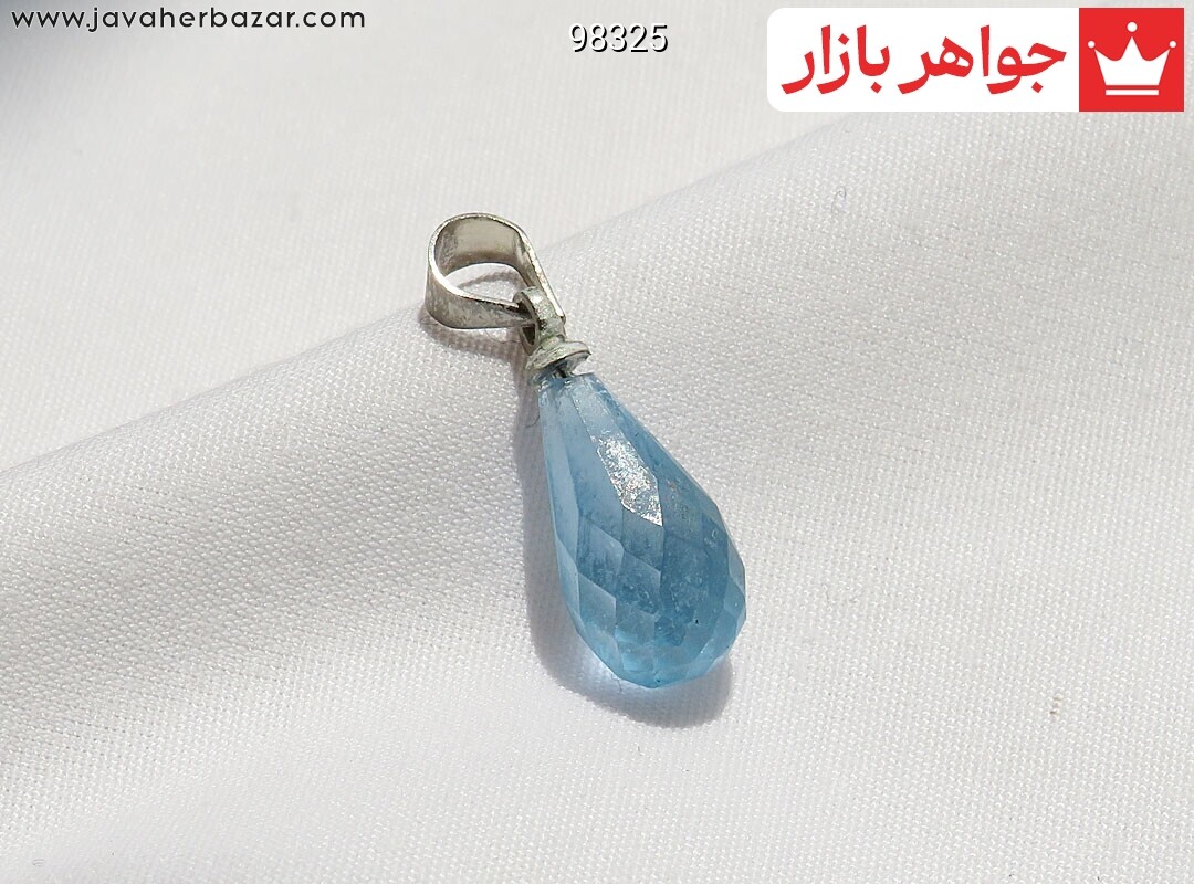 آویز تیتانیوم توپاز آبی ظریف