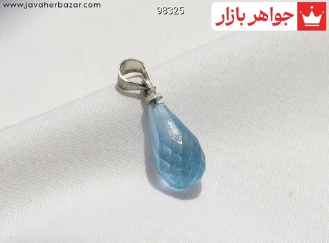 آویز تیتانیوم توپاز آبی ظریف - 98325