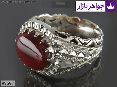 انگشتر عقیق یمنی مردانه انگشتر نقره عقیق یمنی شیک مردانه دست ساز - 99598