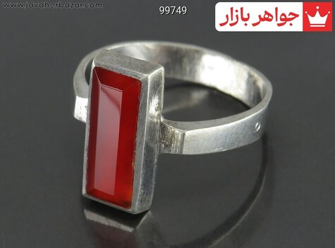 انگشتر نقره عقیق قرمز جذاب مردانه به همراه حرز امام جواد