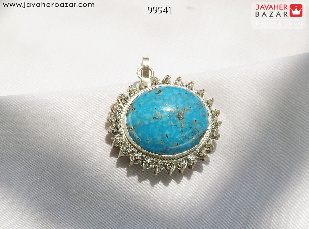 گردنبند نقره فیروزه کرمانی خوش طبع