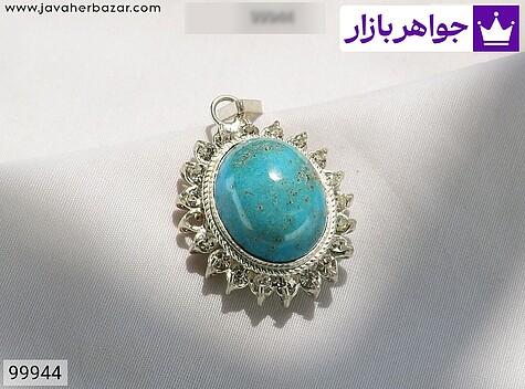 گردنبند نقره فیروزه کرمانی طرح سروناز زنانه - 99944