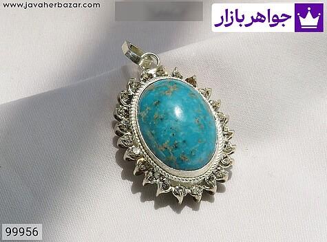 مدال فیروزه کرمانی زنانه مدال نقره فیروزه کرمانی طرح ترنم زنانه - 99956