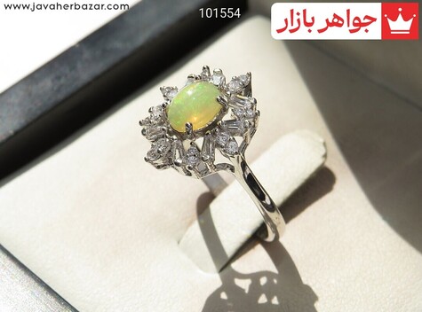انگشتر سنگ ماه تولد مهر زنانه