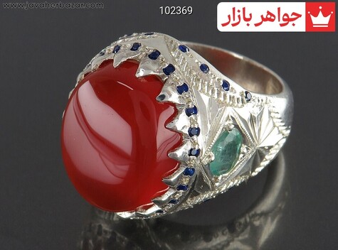 انگشتر سنگ ماه تولد شهریور مردانه