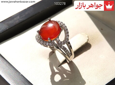 انگشتر عقیق یمنی سرخ قرمز