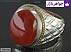 انگشتر عقیق یمنی قرمز شیک مردانه دست ساز-1