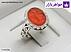 انگشتر عقیق یمنی قرمز خاک تربت مردانه دست ساز [حسبی الله]-5