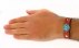 دستبند چرم و فیروزه نیشابوری ترکیبی خوش رنگ دست ساز-8