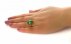 انگشتر عقیق سبز درشت رکاب زنانه فری سایز-8