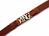 دستبند چرم طبیعی قهوه ای طرح KING دوربند مردانه-1