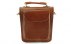 کیف چرم طبیعی قهوه ای روشن مدل دوشی جیب دار-3