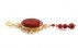 مدال عقیق قرمز درشت طرح ملیله آویز دار دست ساز-3
