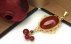 مدال عقیق قرمز درشت طرح ملیله آویز دار دست ساز-5