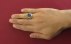 انگشتر یاقوت کبود دور رکاب طرح آینه کاری مردانه دست ساز با برلیان اصل-7