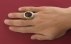 انگشتر عقیق یمنی قرمز درشت شاهانه دور مردانه دست ساز با برلیان اصل-7