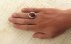انگشتر عقیق یمنی قرمز درشت شاهانه الماس تراش مردانه-5