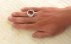 انگشتر یاقوت سرخ درشت اشرافی رکاب آینه کاری دور مردانه دست ساز با برلیان اصل-7