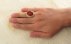 انگشتر عقیق یمنی قرمز درشت اشرافی خوش رنگ رکاب آینه کاری مردانه دست ساز با برلیان اصل-7