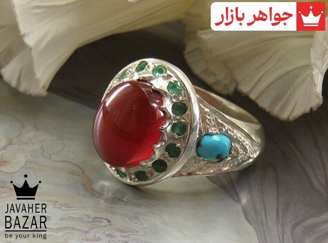 انگشتر سنگ ماه تولد شهریور مردانه