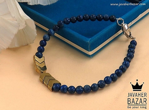 عکس دستبند لاجورد آبی زنانه