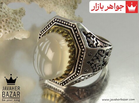 عکس انگشتر عقیق یمن سفید