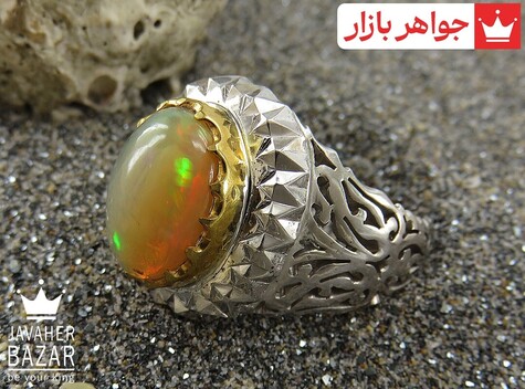 انگشتر سنگ ماه تولد مهر مردانه