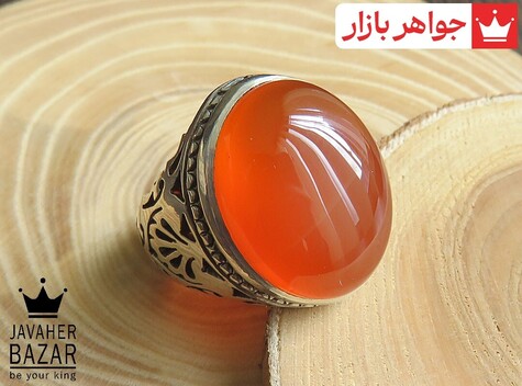 عکس انگشتر عقیق خراسان نارنجی
