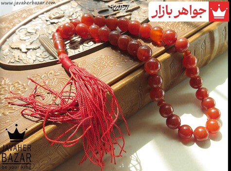 عکس تسبیح عقیق سرخ قرمز 33 دانه