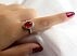 انگشتر عقیق یمنی قرمز طرح غزل زنانه-7