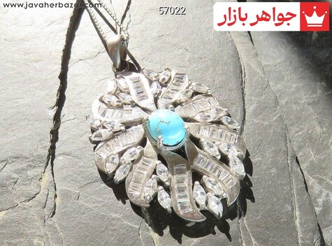 عکس پلاک فیروزه آبی زنانه