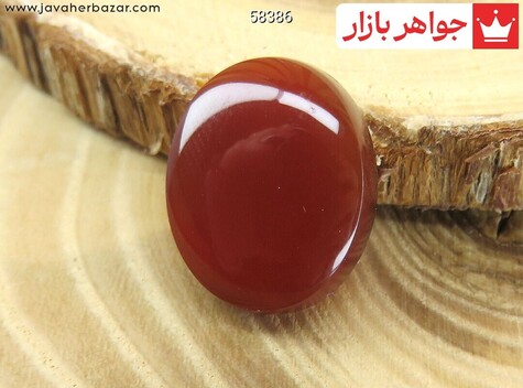 عکس نگین تک عقیق یمن قهوه‌ای