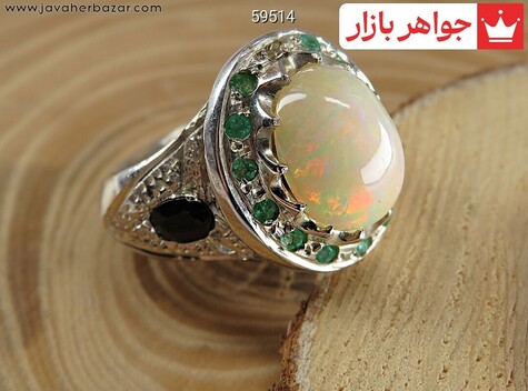 انگشتر سنگ ماه تولد مهر مردانه