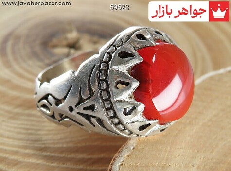 انگشتر سنگ ماه تولد مرداد مردانه
